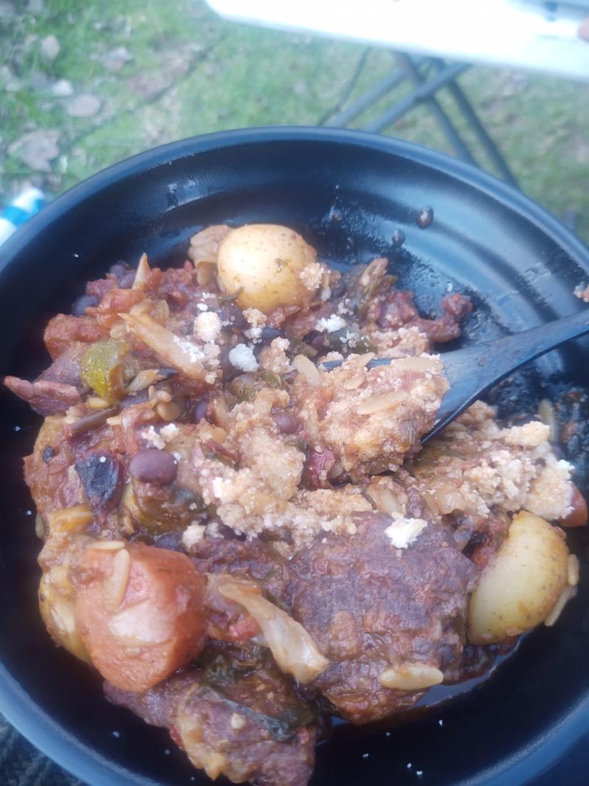 Venison potjie and mieliepap, koningskos